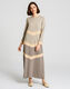 LONG SLEEVE KNITWEAR DRESS WITH COLOR BLOCK