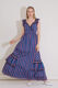 Striped Organza Blue Maxi Dress