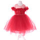 RED FLOWERED TULLE LACE GIRL DRESS