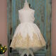 WHITE GOLD BACK DECORATED BABY KIDS DRESS