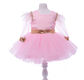 PEMBE GOLD LACY HIRTED SLEEVE BABY DRESS