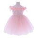 MODERN BABY GIRL DRESS WITH PINK LACE AND TAILS