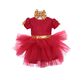 RED TULLE GLOSSY GIRL DRESS