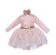 PINK GOLD LACE BABY DRESS